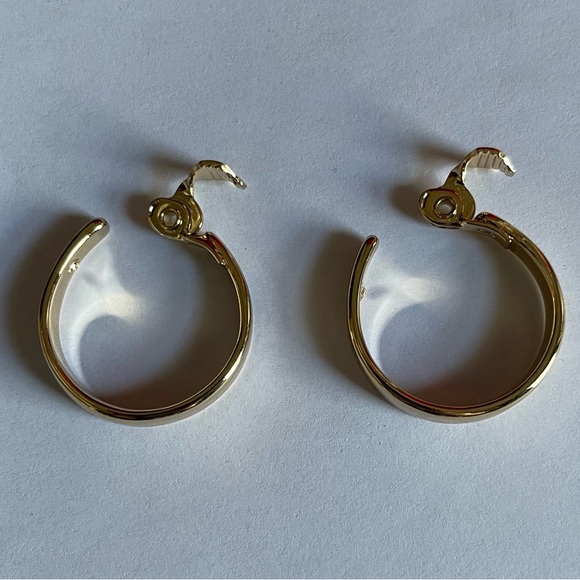 TJG Gold Toned Clip On Hoop Earrings - Picture 4 of 9
